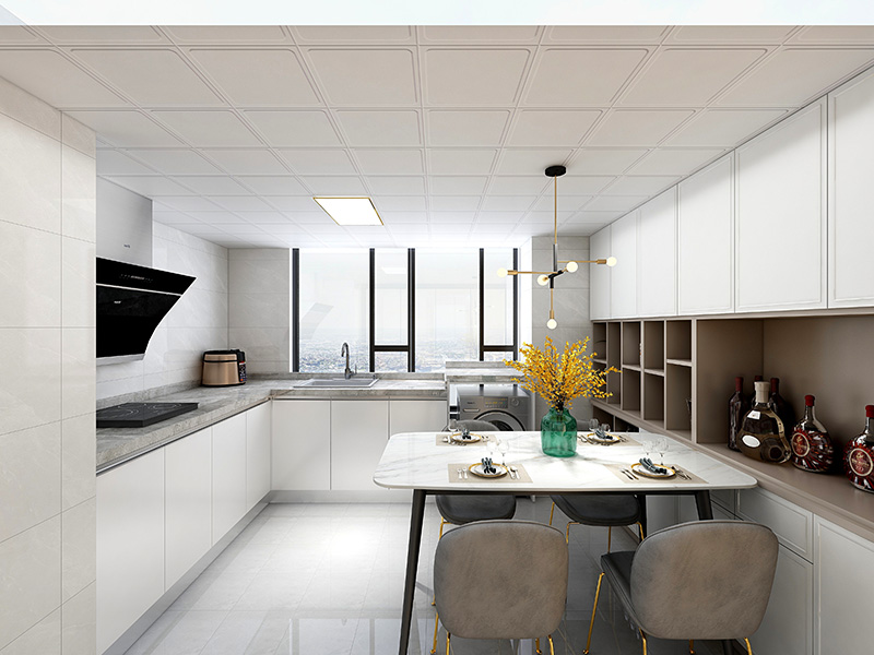 石家庄北辰国际开放式厨房装修 现代简约风格 三居室全包案例