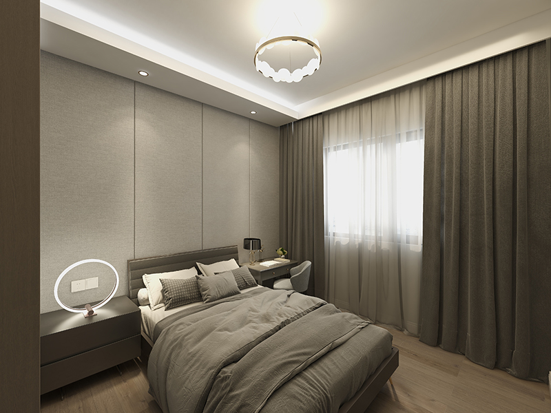 112平精装房简单改造 无锡融创熙园三期窗帘安装 卧室翻新设计